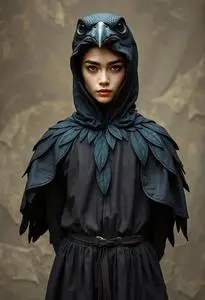 Homemade Crow Costume face swap