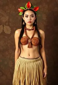 Hula Skirt Costume face swap