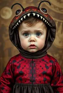 Hungry Fly Trap Costume Toddler face swap