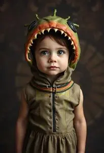 Hungry Venus Fly Trap Costume Toddler face swap
