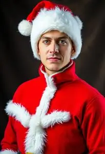 Inexpensive Santa Suit Costume face swap