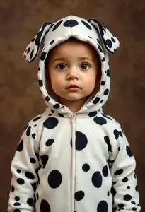 Infant Adorable Dalmatian Costume face swap