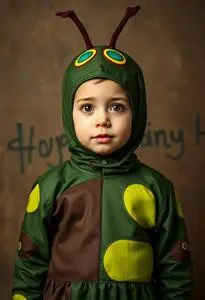 Kid Very Hungry Caterpillar Costume face swap