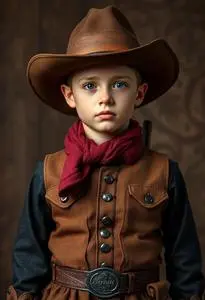Kid Wild West Gunslinger Costume face swap