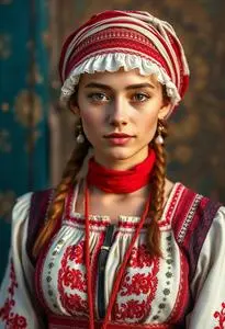Latvian Folk Costume face swap