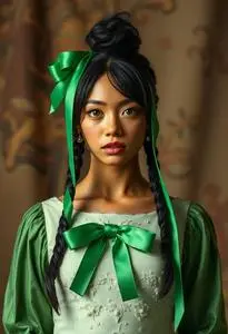 Jenny Green Ribbon Costume face swap