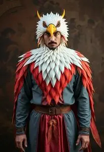 Man Phoenix Costume Fancy Dress face swap