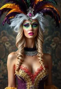 Mardi Gras Outfit Woman Costume face swap