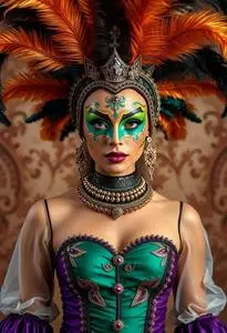 Mardi Gras Queen Costume face swap