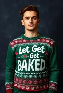 Let Get Baked Christmas Sweater Costume face swap