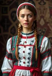 Lithuanian Folk Costume face swap