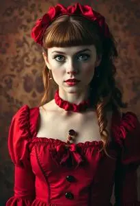 Lydia Deetz Red Costume face swap
