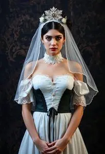 Lydia Deetz Wedding Costume face swap