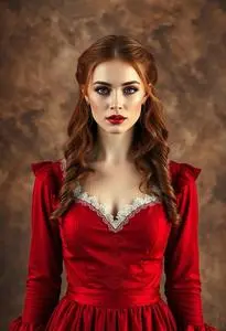 Lydia Red Dress Costume face swap