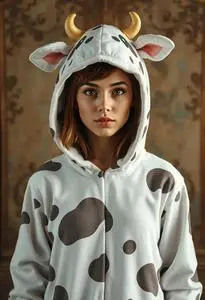 Milky White Cow Costume face swap