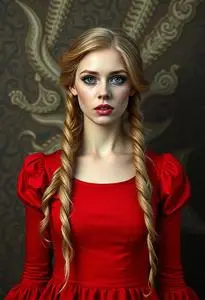 Veruca Salt Red Dress Costume face swap