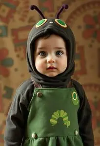 Very Hungry Caterpillar Newborn Costume face swap