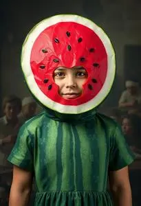 Watermelon Slice Costume face swap