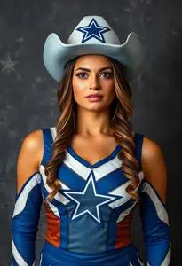 Woman Dallas Cowboy Cheerleader Costume face swap