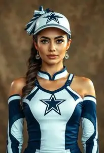 Woman Dallas Cowboys Cheerleader Costume face swap
