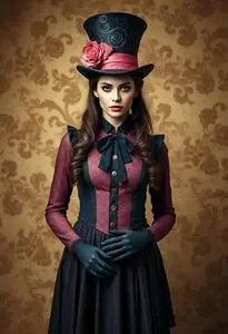 Woman Delightful Hatter Costume face swap