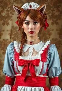 Woman Foxy Cleaning Maiden Costume face swap