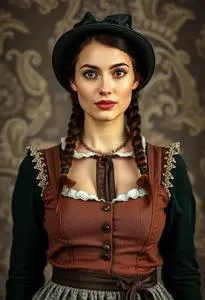 Woman Fraulein Oktoberfest Costume face swap