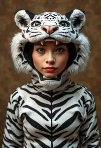 White Tiger Costume Adult face swap