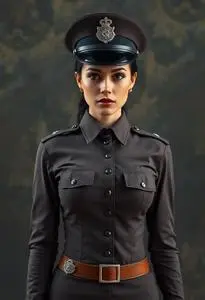 Woman Officer Anita Bribe Costume face swap