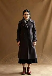 Woman Pea Coat Costume face swap