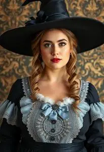 Woman Plus Size Sugar Plum Witch Costume face swap
