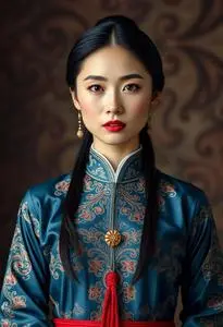 Traditional Vietnamese Woman Clothing Costume face swap