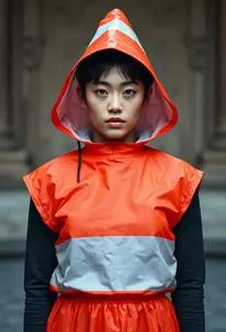 Traffic Cone Costume Adult face swap