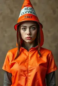 Traffic Cone Fancy Dress Costume face swap