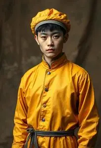 Yellow Fisherman Costume face swap
