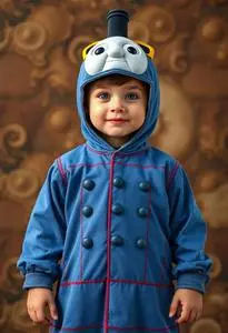 Toddler Thomas Train Costume face swap