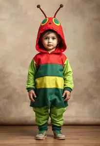 Toddler Very Hungry Caterpillar Costume face swap