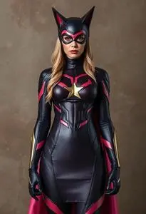 Superheroine Catsuit Costume face swap