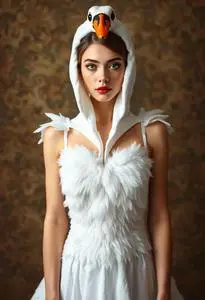 swan dress white chicks Diy Costume Rosalia dresses up in White