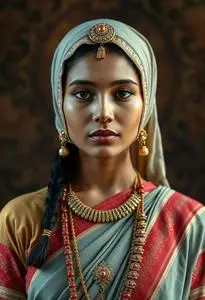 Swati Woman Traditional Attire Costume face swap