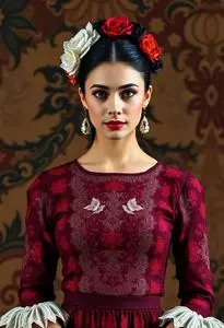 Traditional Flamenco Costume face swap