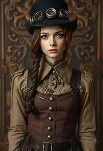 Teen Girl Steampunk Costume face swap