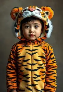 Terrific Tiger Kid Costume face swap