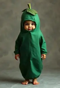 Toddler Avocado Costume face swap