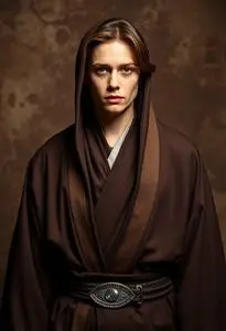 Super Deluxe Jedi Robe Adult Costume face swap
