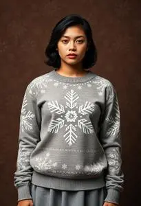 Snowflake Sweatshirt Costume face swap