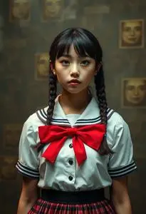 Schoolgirl Outfit Adult Costume face swap