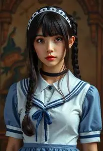 Secy Schoolgirl Costume face swap