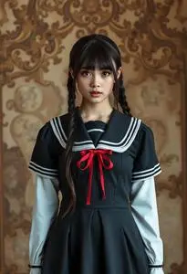 Secy Schoolgirl Costume face swap