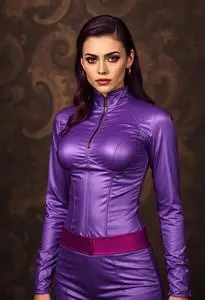 Selena Purple Jumpsuit Costume face swap